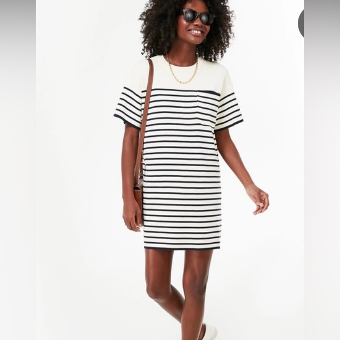 Evereve Navy And White Striped Mini Dress-Xs White Navy Striped , Nwot , Cotton